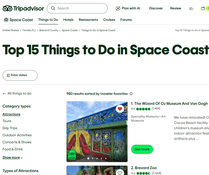 Wizard of Oz Museum ranked #1 in Space Caost on Tripadvisor